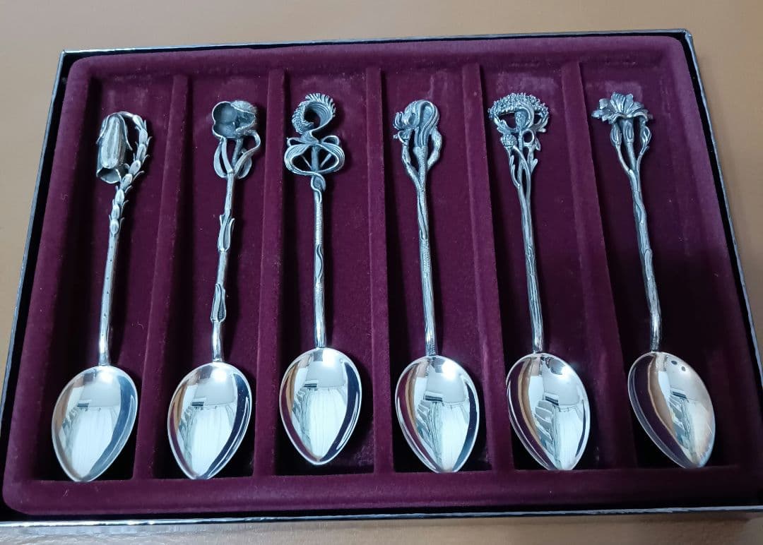 クリストフ ウィドマン 925 銀製 スプーンセット 6種のお花 立体 クリストフウィドマン 925銀 コーヒースプーン ミュージシャン 6本