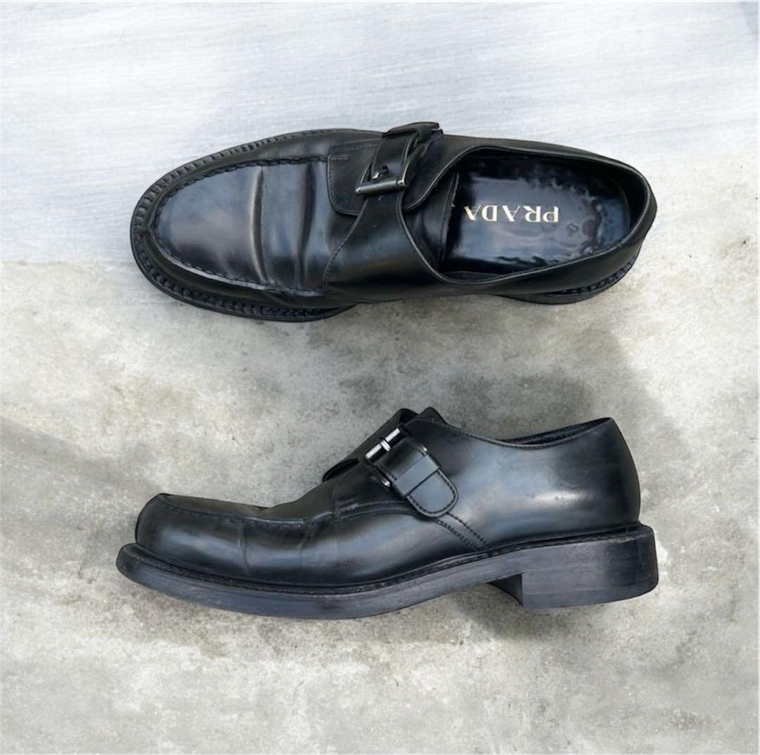 prada archive leather belt shoes