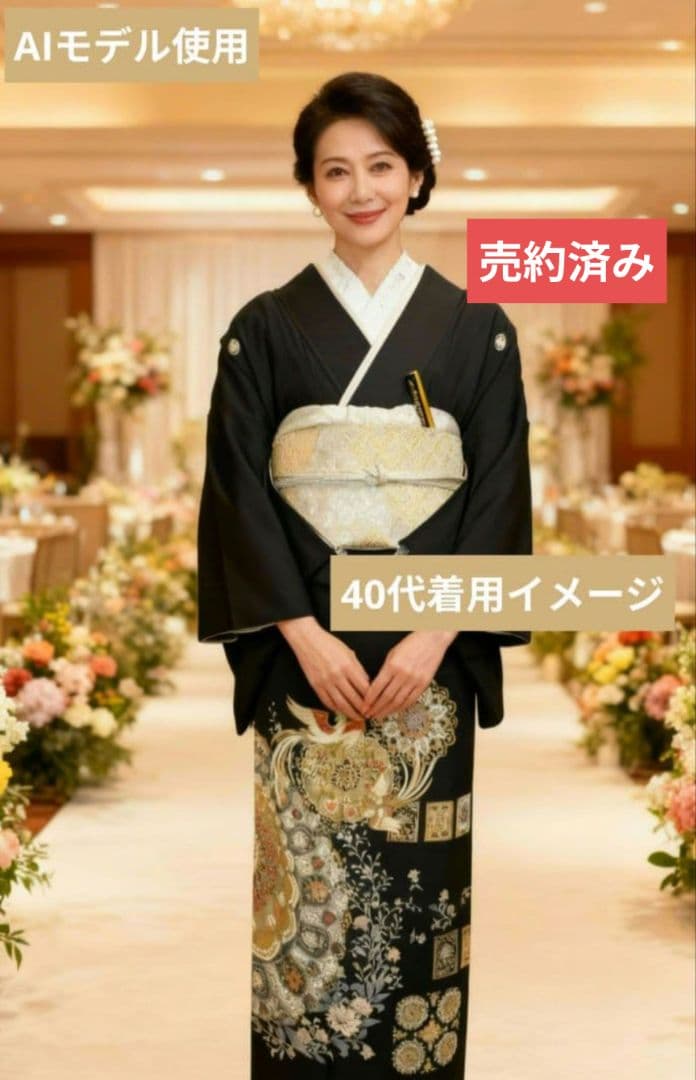 NO474 特選 売約済み 正絹黒留袖 正絹長襦袢 フルセット - メルカリ