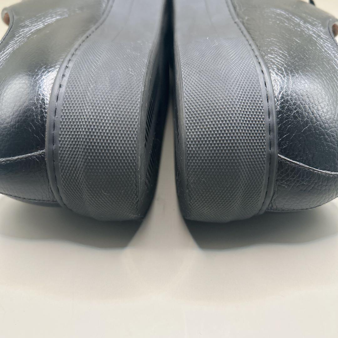 美品』ユナイテッドアローズ ドレススニーカー 革靴 シボ革 ブラック