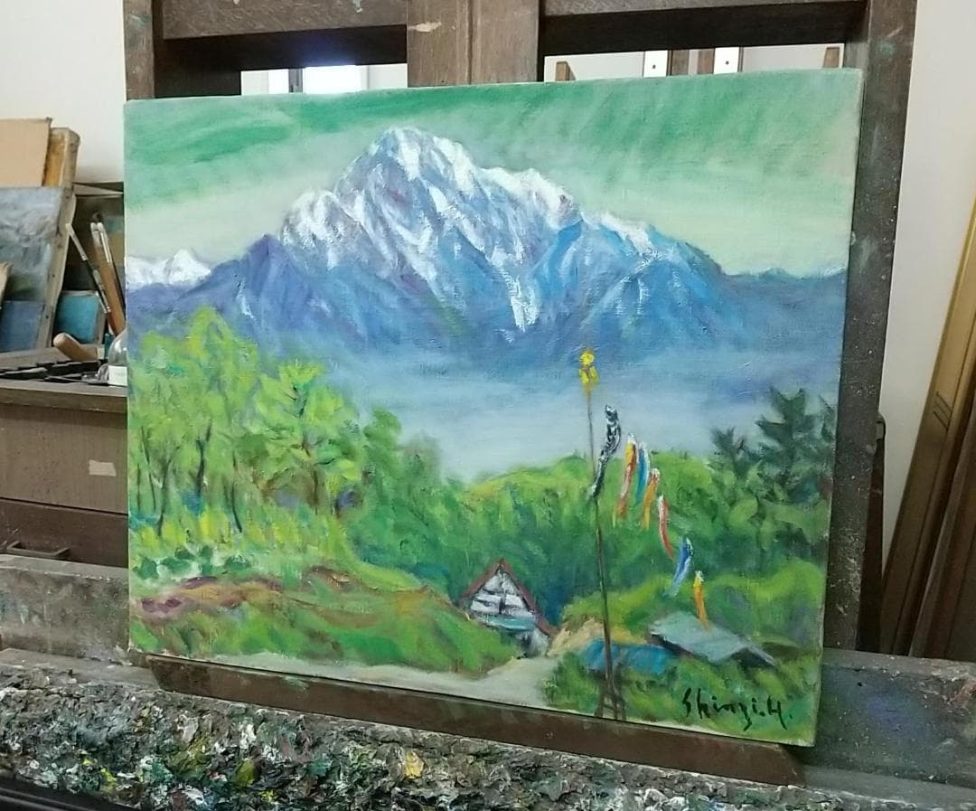 甲斐駒と五月」絵画 油絵 油彩画 F8 - メルカリ