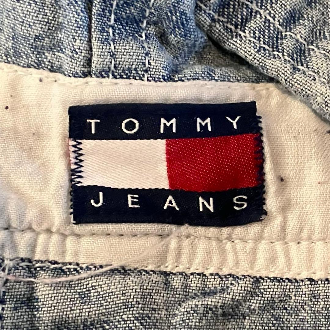 90sトミージーンズ カナダ製オーバーオール肩紐切り替えデザイン