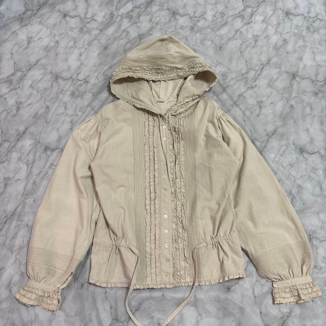 INGEBORG ピコフリル ピンタックフード付き長袖シャツ ピンクハウス