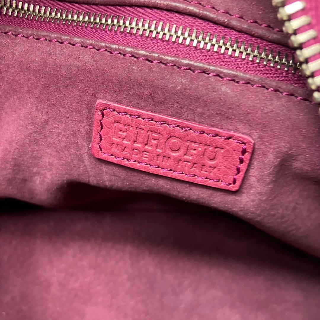 美品✨ヒロフ 現行モデル ヴィータ シボ革 Hロゴ ショルダーバッグ