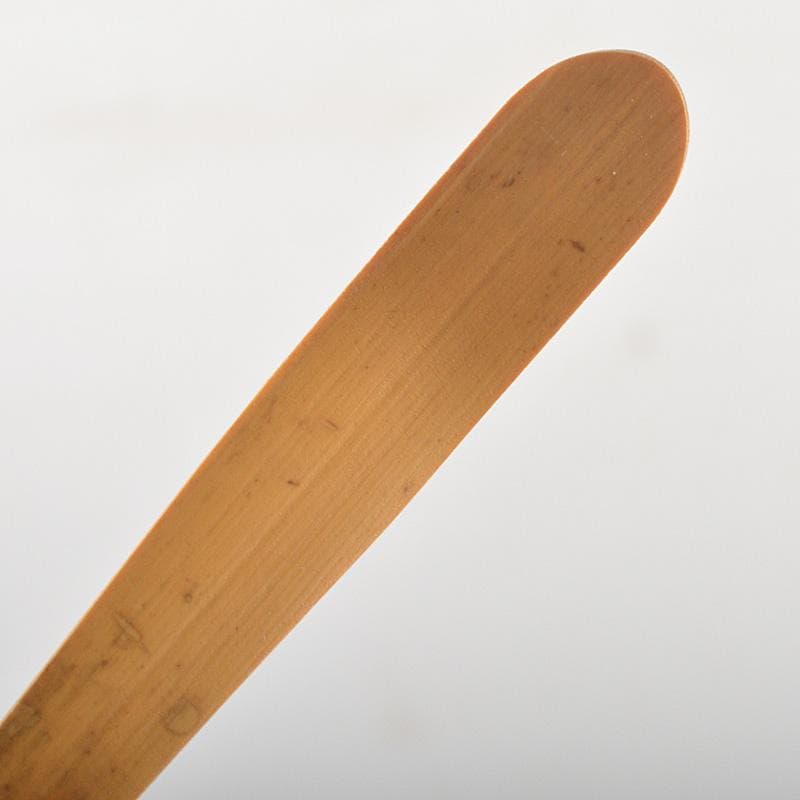 茶道具 辻竹峰作 茶杓 銘「初笑」 前大徳 福本積應書付 共筒共箱 C