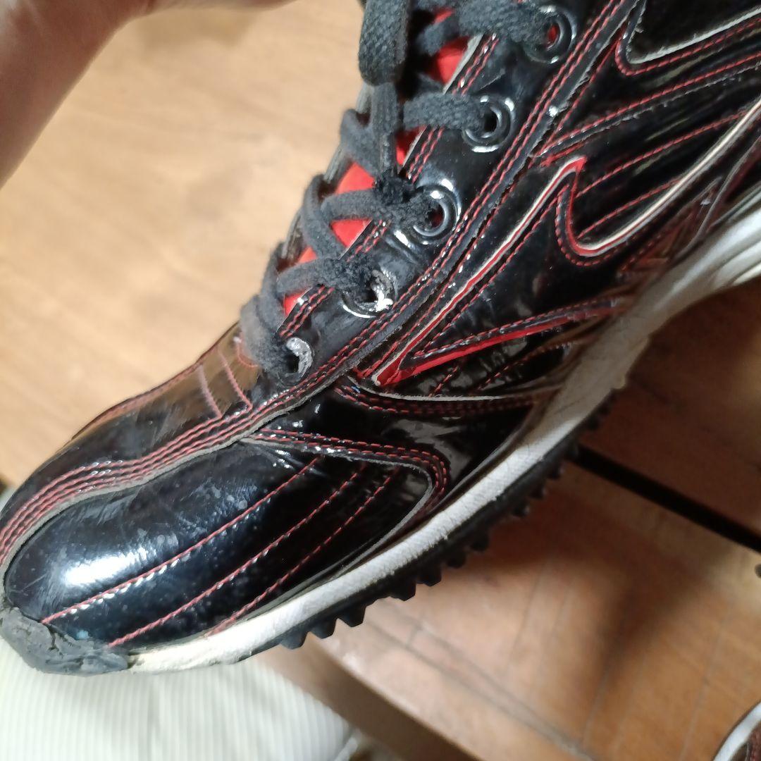 28cmミズノプロ 野球アップシューズ 黒/赤 トレーニングシューズ