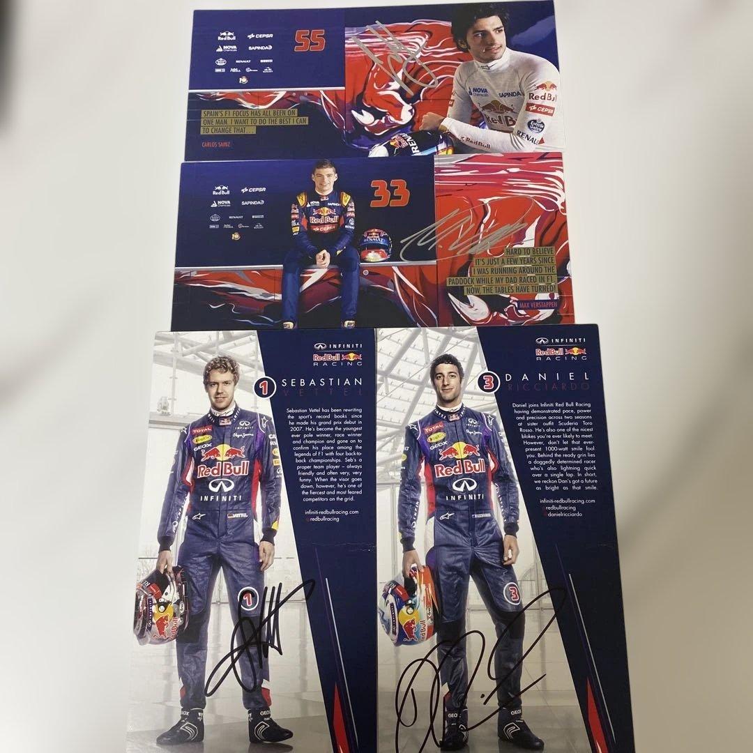 マックス　フェルスタッペン直筆サインカード　ベッテル　リカルド　サインツ マックス フェルスタッペン直筆サインカード ベッテル リカルド