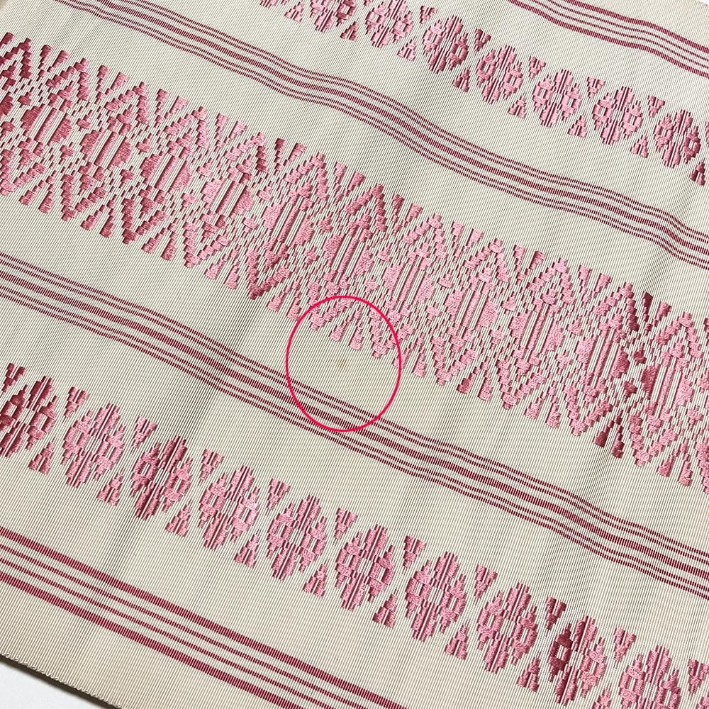 八寸名古屋帯 正絹 中古 博多織 白 ピンク 三献上 No.ymo0143 - メルカリ