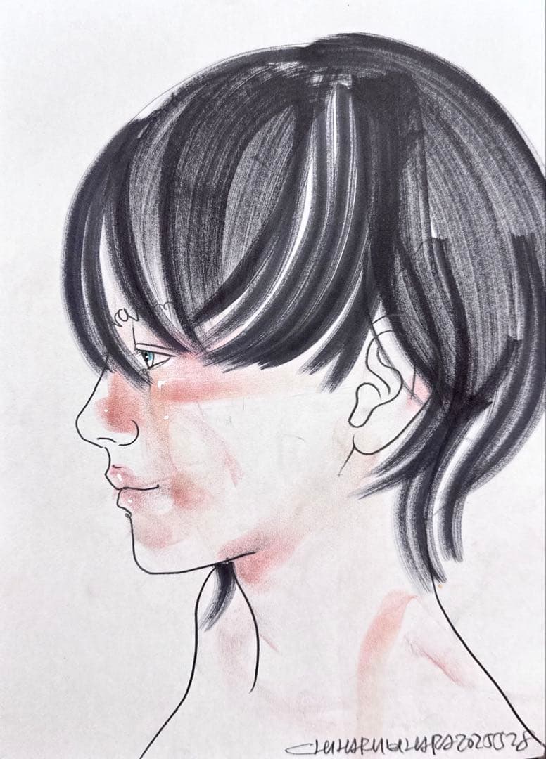 木原千春5分間ドローイング/self portraitエスキース7 - メルカリ