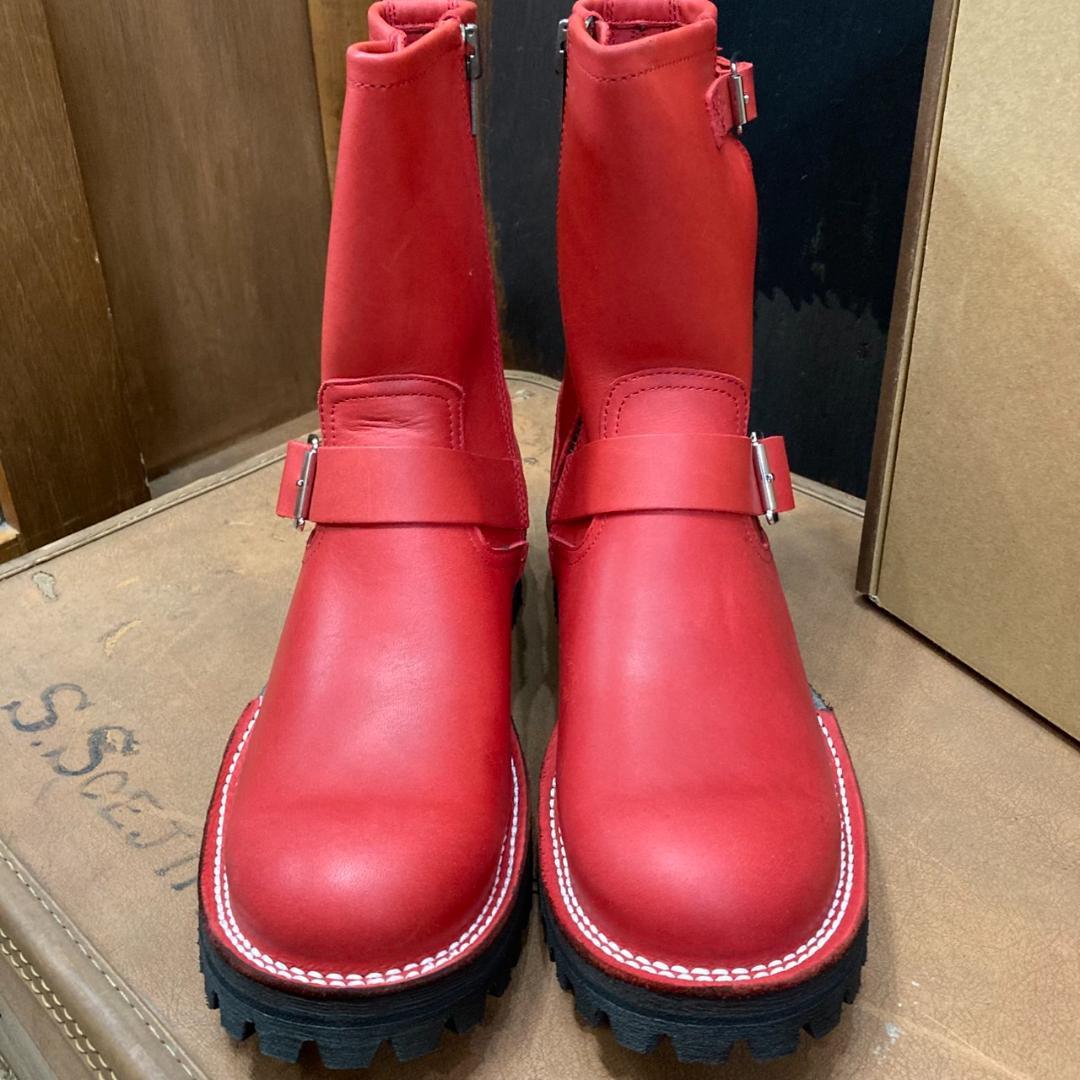 ▽7E SLOWWEARLION エンジニアブーツ レッド OB-8595SR