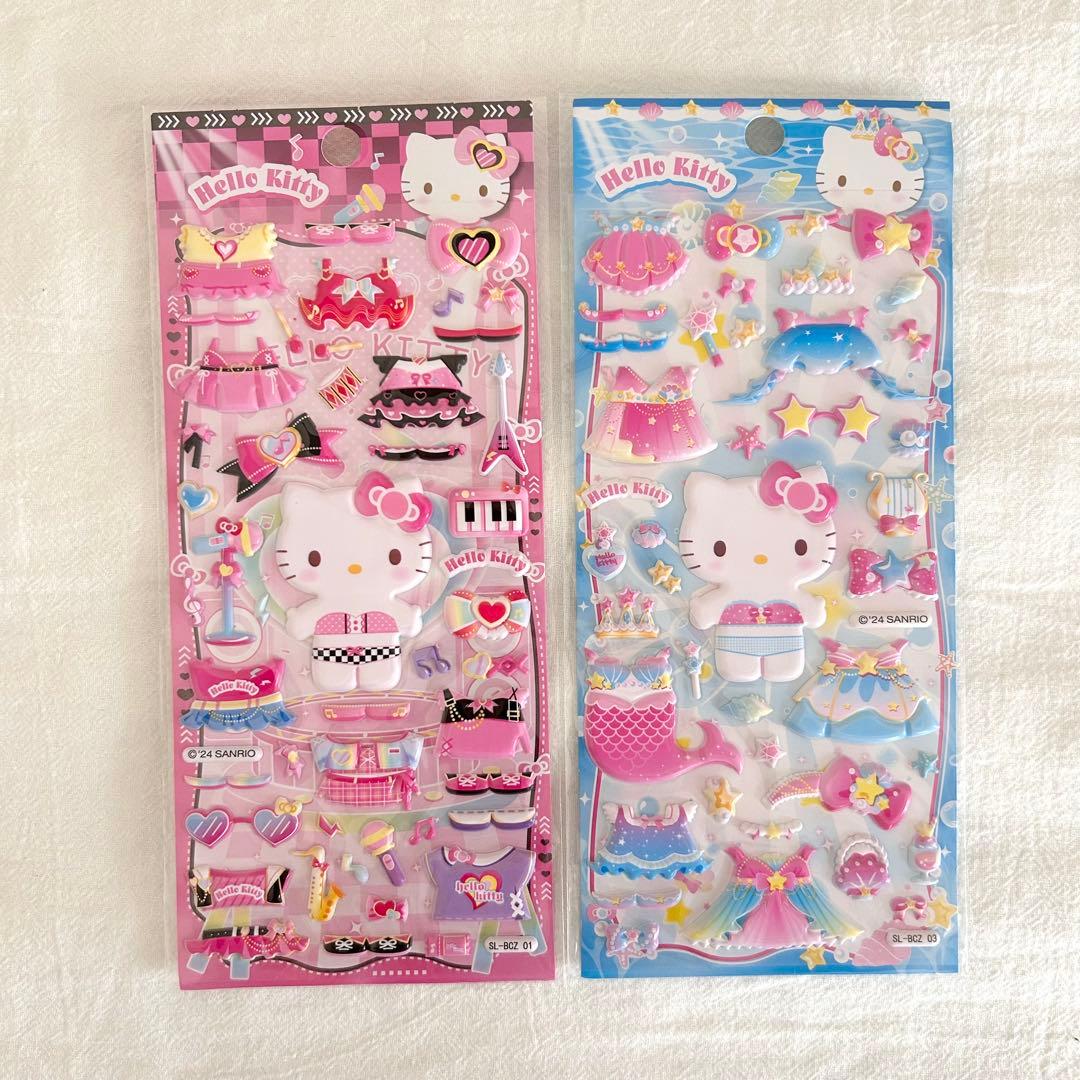 海外限定 キティ 着せ替えぷっくりシール ハローキティ 2枚セット