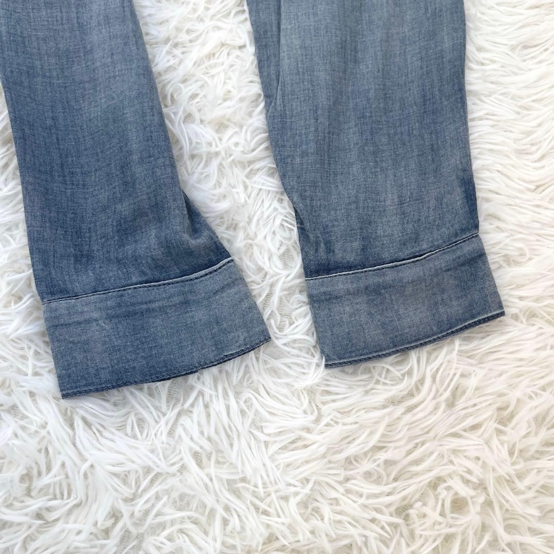 ビアズリー 《FRIPIER》シフォンデニムシャツ　Fサイズ