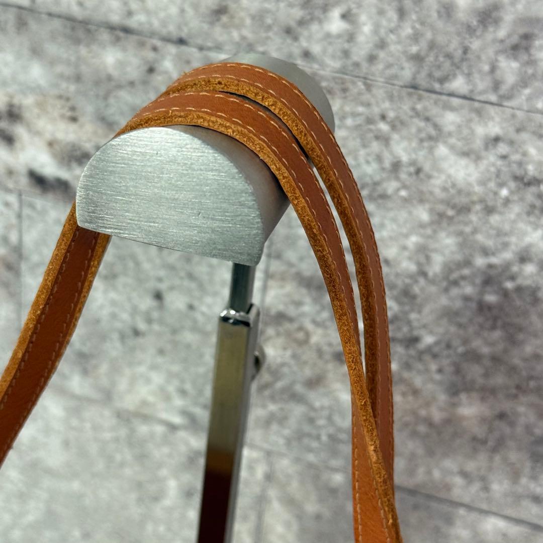 良品】イルビゾンテ レザー ハンドバッグ ロゴ刻印 キャメル