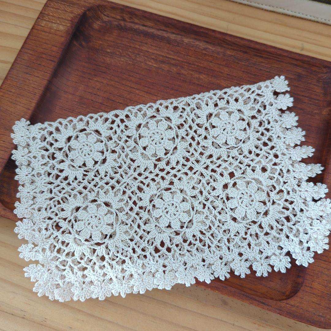 花モチーフ ナチュラル ドイリー レース編み - メルカリ