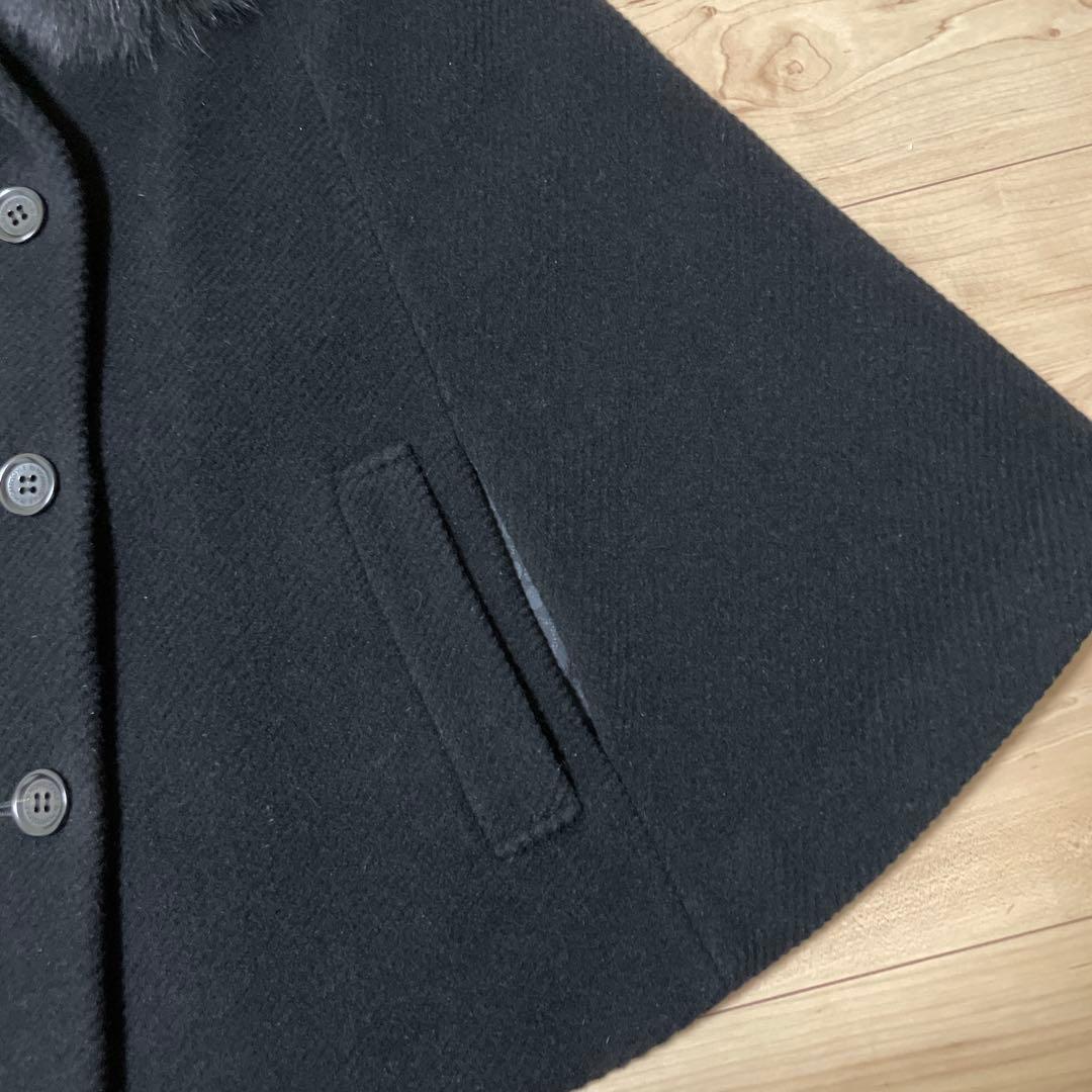 ホメオスタイル ケープコート ブルーフォックスファー ポンチョ