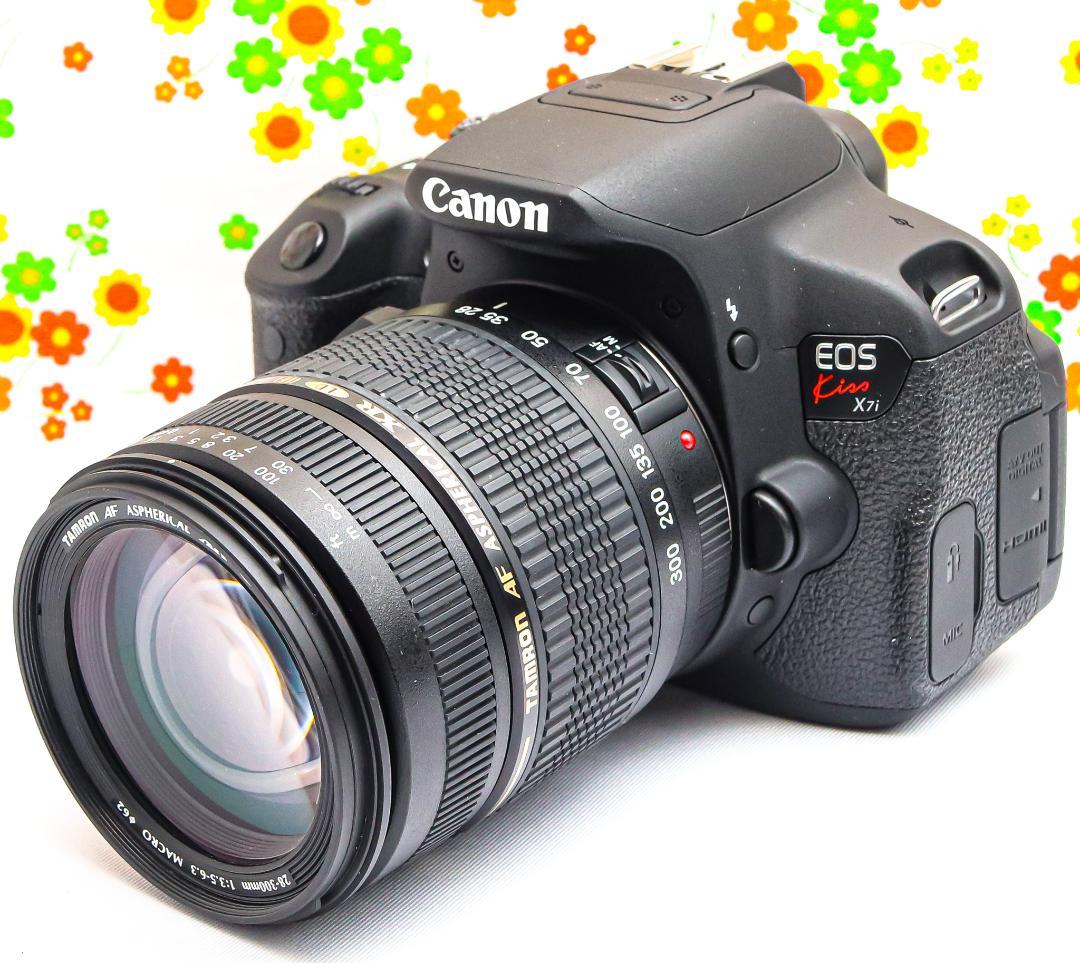 美品 キャノン Canon Kiss X7i☆高倍率レンズ付☆スマホに転送☆ キャノン Canon EOS Kiss X7 スマホ転送 超小型・軽量 美品 Canon