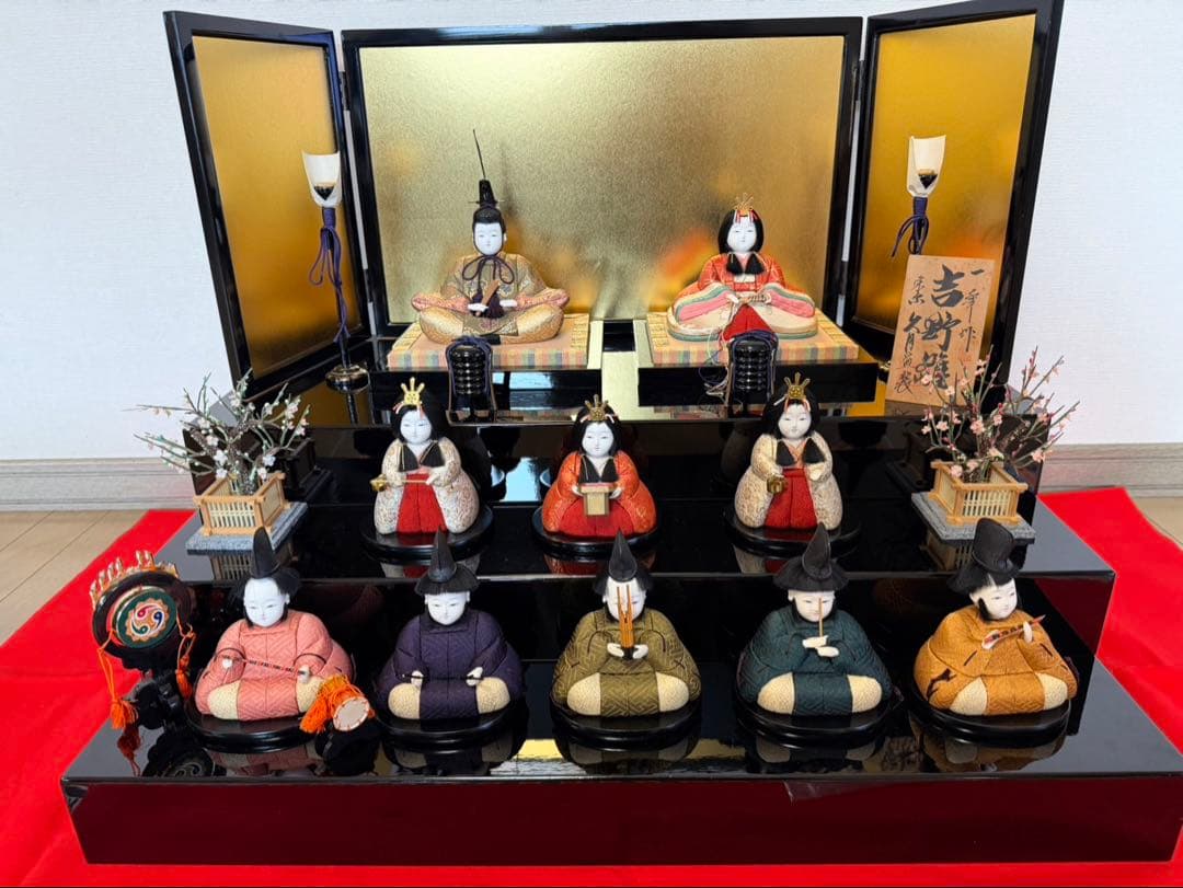 け*い様 久月 雛人形 三段飾り ひな祭り 久月 雛人形 収納式三段 幅50cmのコンパクトサイズ ピンク 可愛い