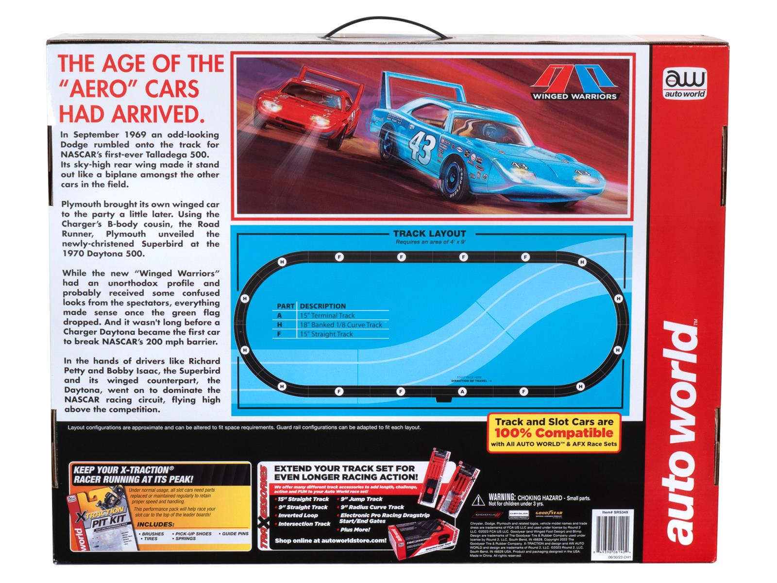 AUTO WORLD SRS349/03 1:64 Scale Winged Warrior Slot Car Set