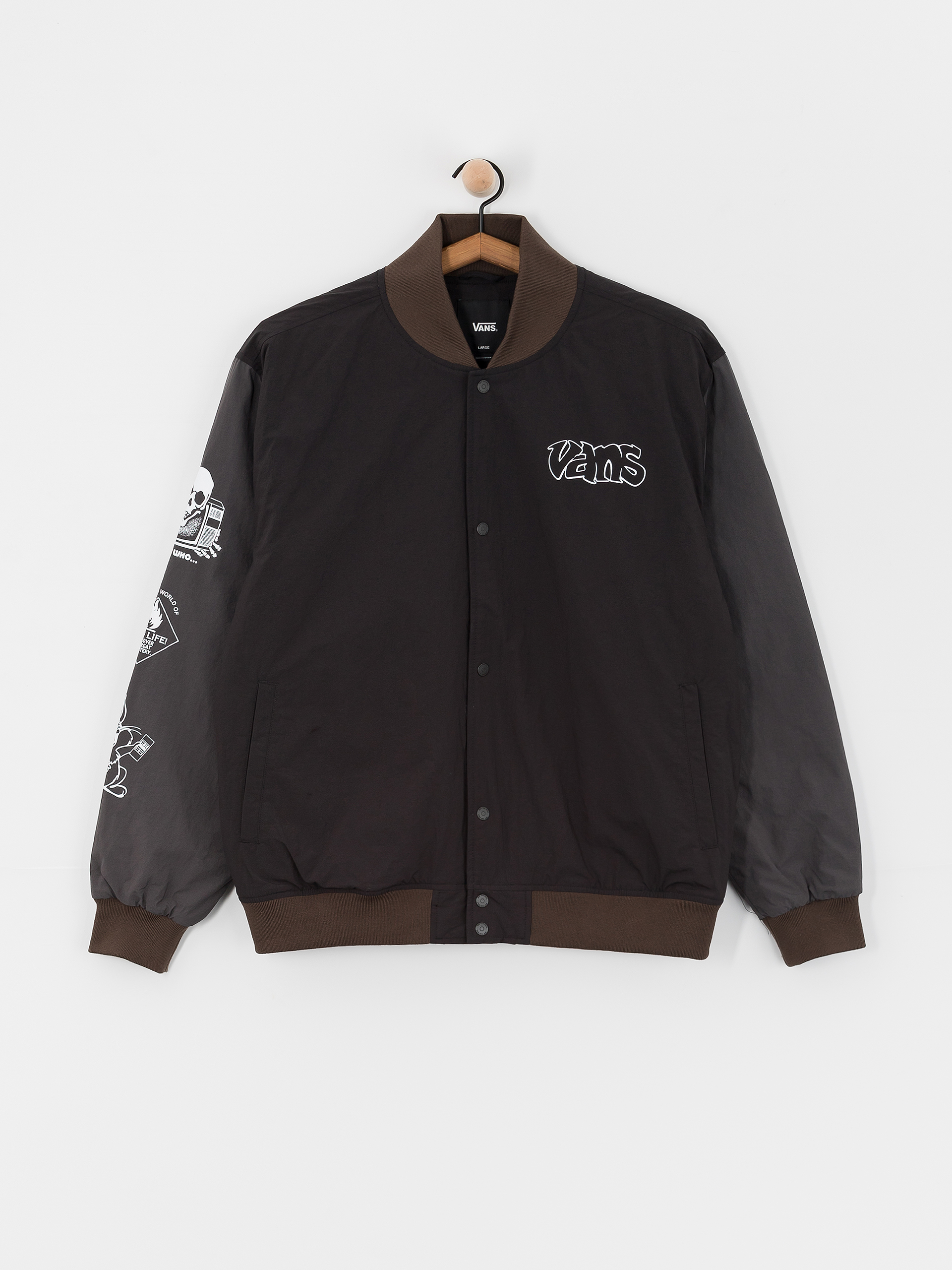 Vans Crazy Eddy Baseball Jacket - grey (black/asphalt)