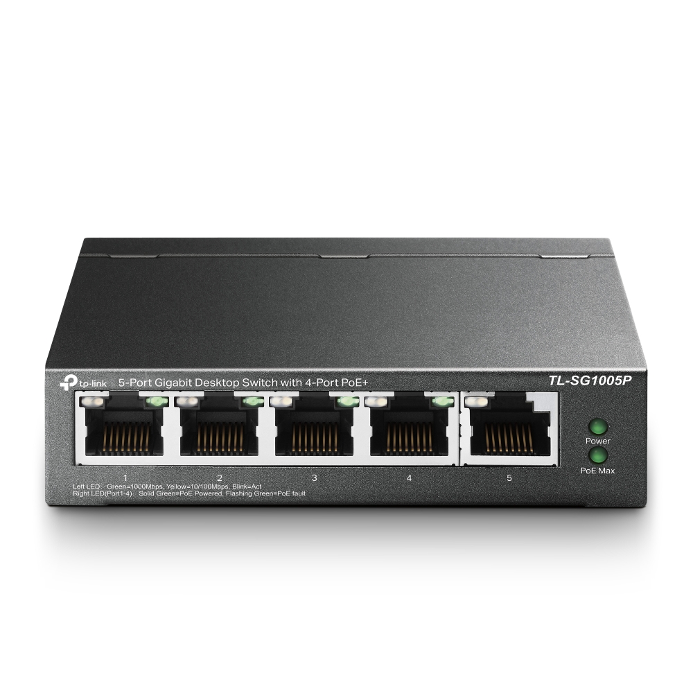 TL-SG1005P | 5-Port Gigabit Desktop Switch with 4-Port PoE+ | TP-Link