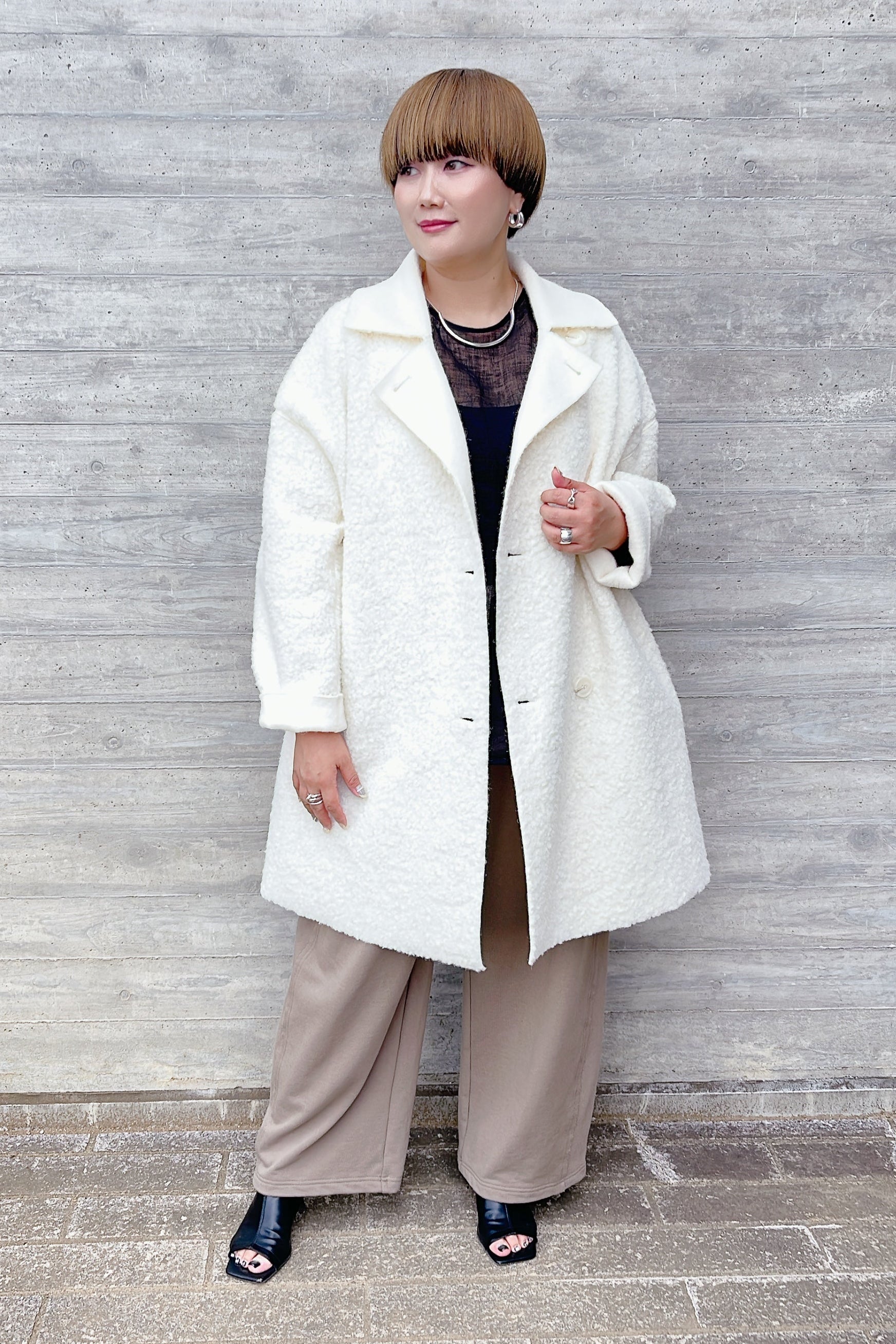 CYNICAL】ボアスライバーニットリバーシブルコート/552-94055