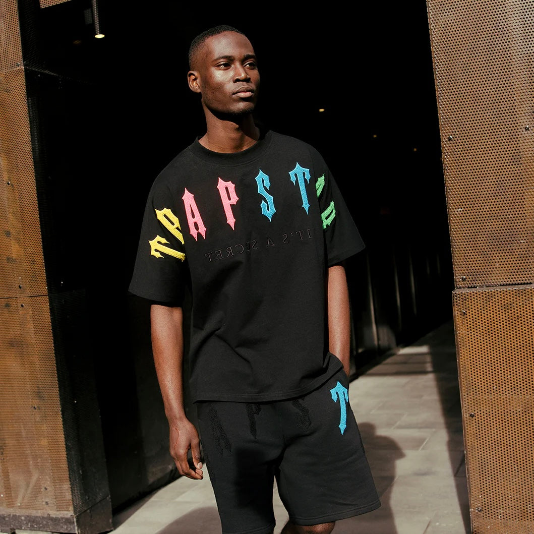 Trapstar Irongate Arch 2.0 T-Shirt & Short Set - Black / Candy Flavour