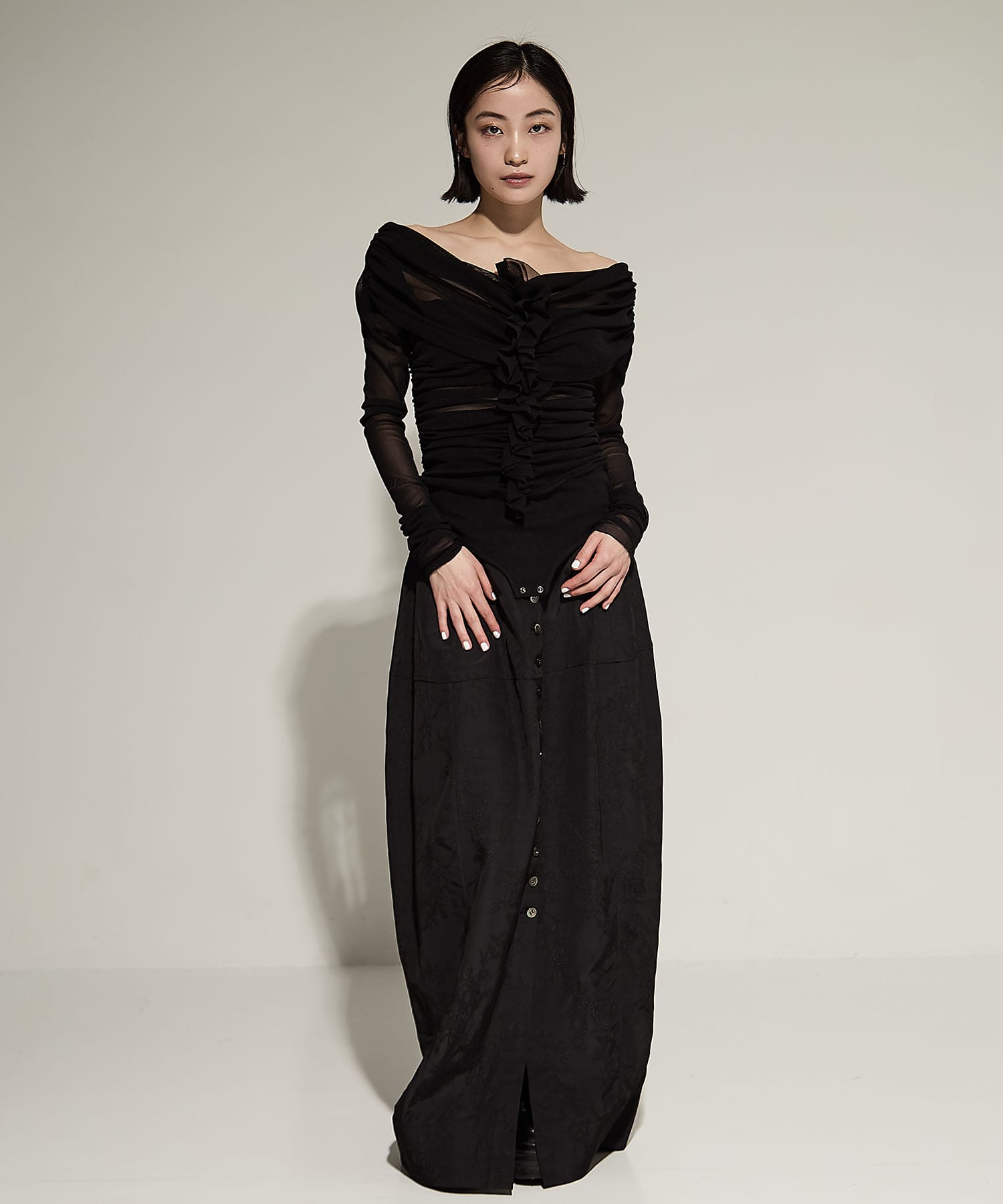 TULLE FRILLED BODYSUIT(1 BLACK): FETICO: WOMENS｜ STUDIOUS ONLINE