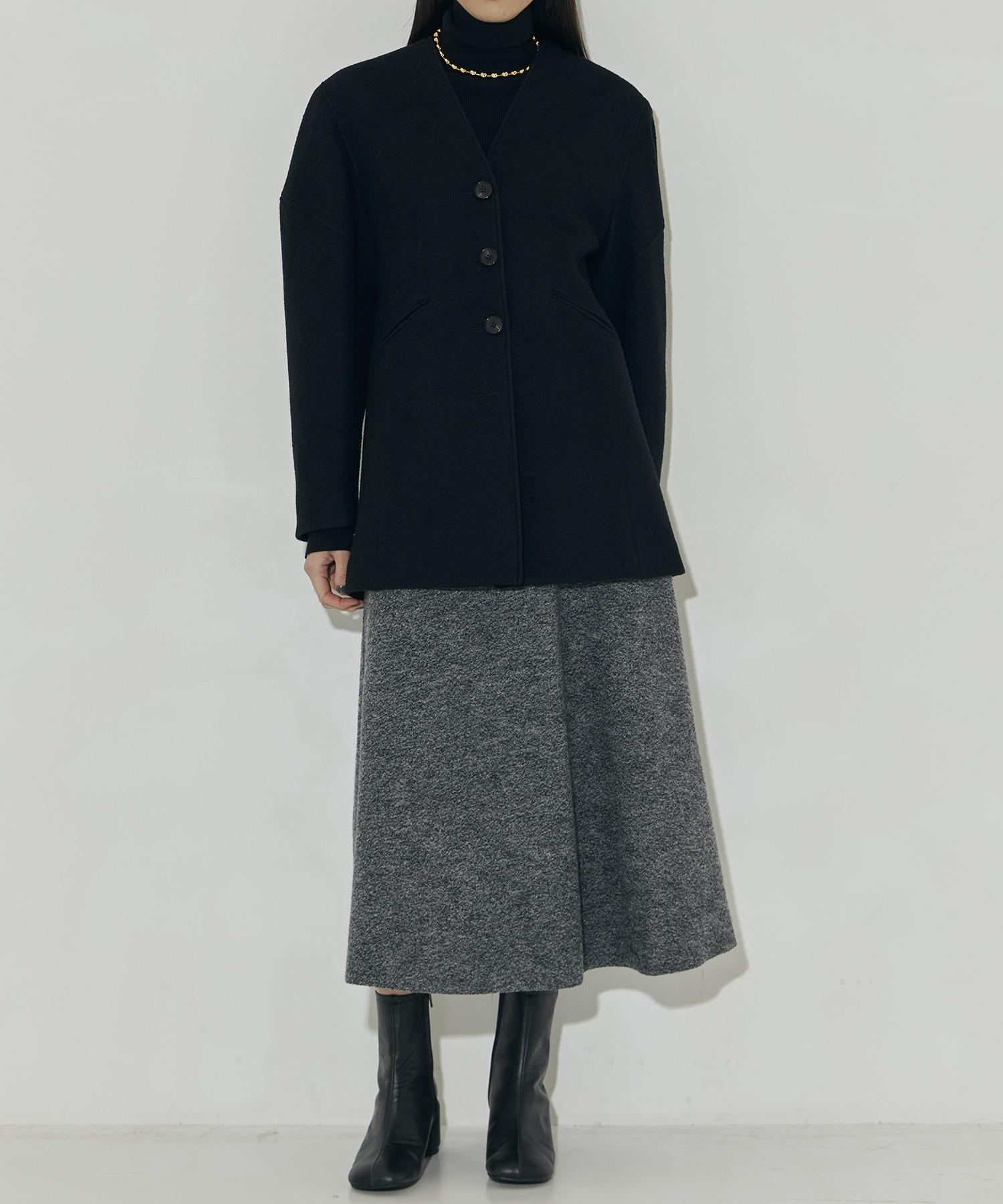 Helene boucle JK BK(2 BLACK): AKIRANAKA: WOMENS｜ STUDIOUS ONLINE