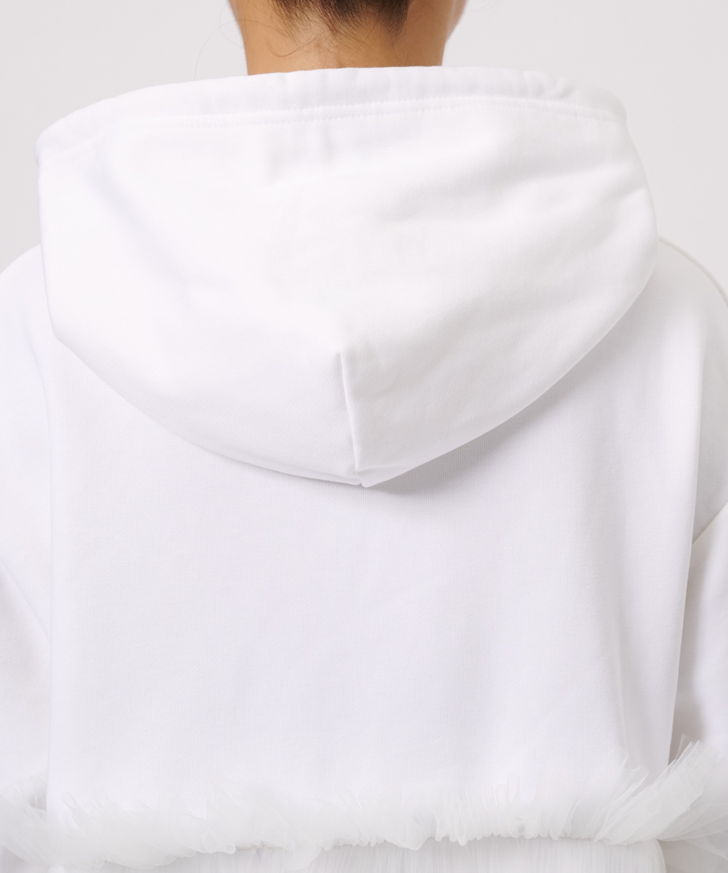 Gathered Tulle Hoodie(S WHITE): VIVIANO: WOMENS｜ STUDIOUS ONLINE