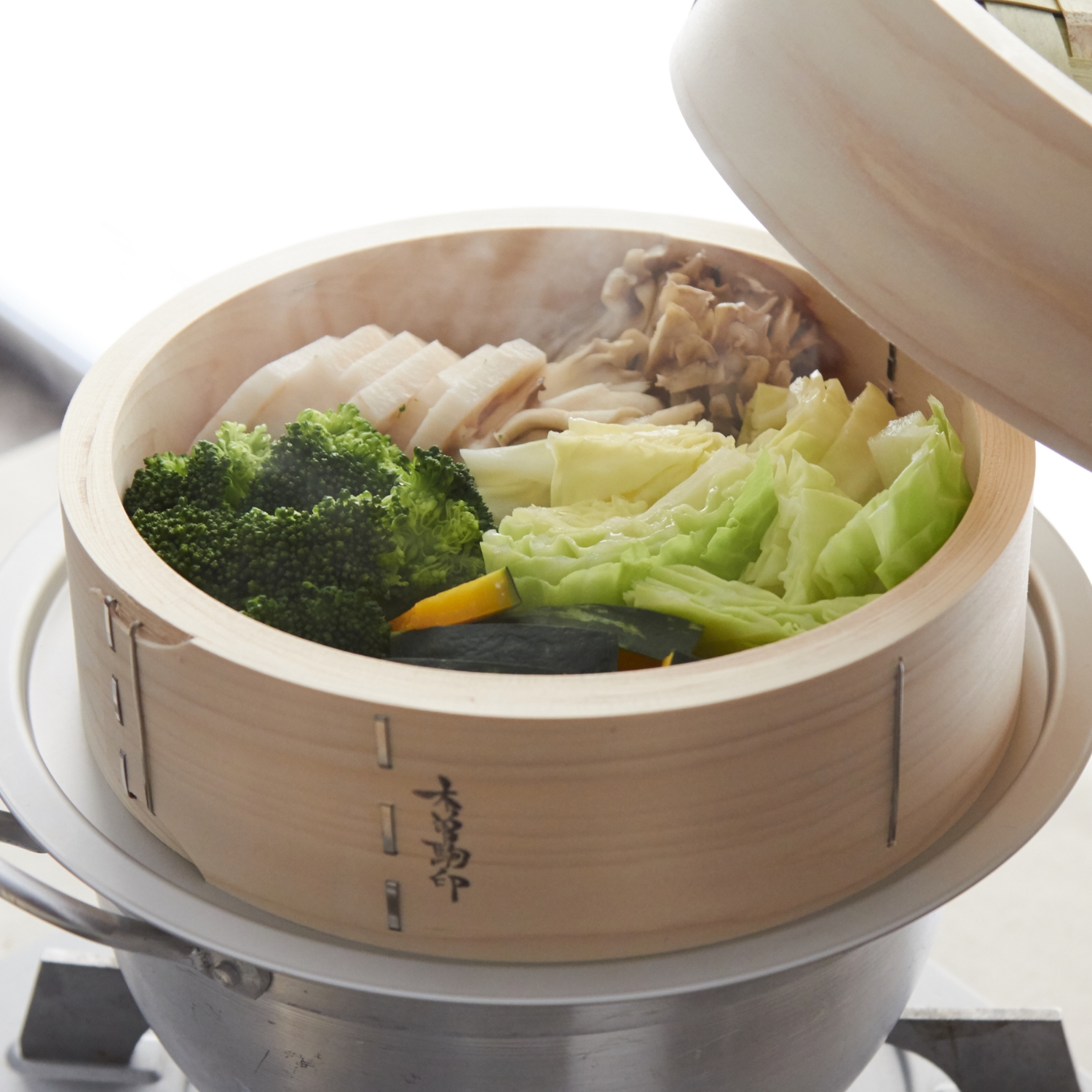 山一/中華せいろ 身 21cm -蒸し野菜も絶品に！丈夫で長持ちする、国産