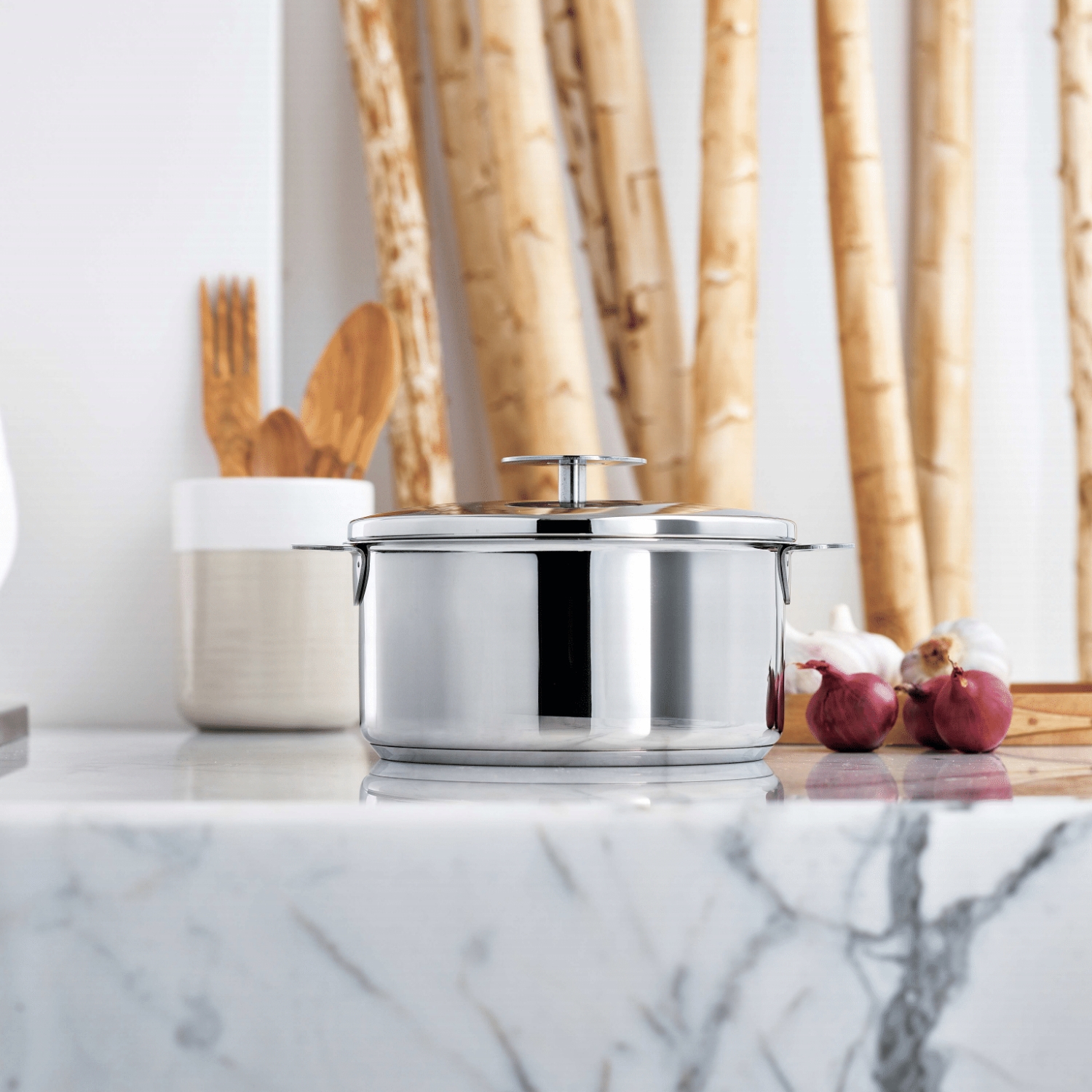 CRISTEL/グラフィット 深鍋 18cm -収納性抜群！ハンドル着脱式の