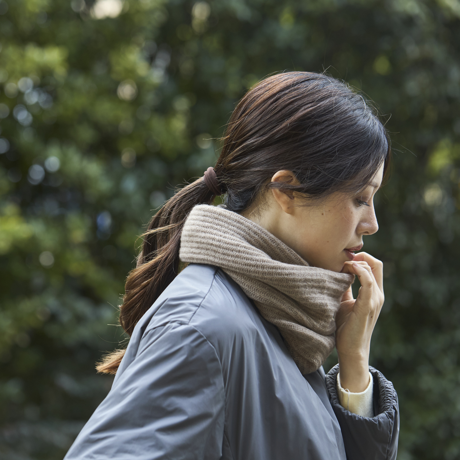 Heart of Mongolia/かたちを作りやすいカシミヤ100％スヌード -【当店