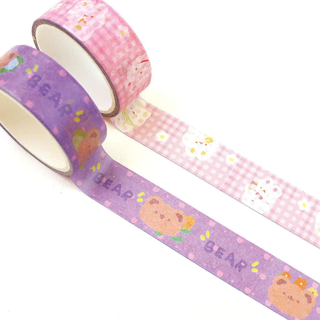 ゆるくてかわいいクマ＆うさぎマスキングテープ／1個売り – SUNHOSEKI