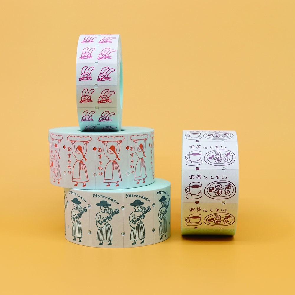 36×ネクタイ ラベラーロールシール うさぎ（弱粘着 再剥離） - 36 Sublo