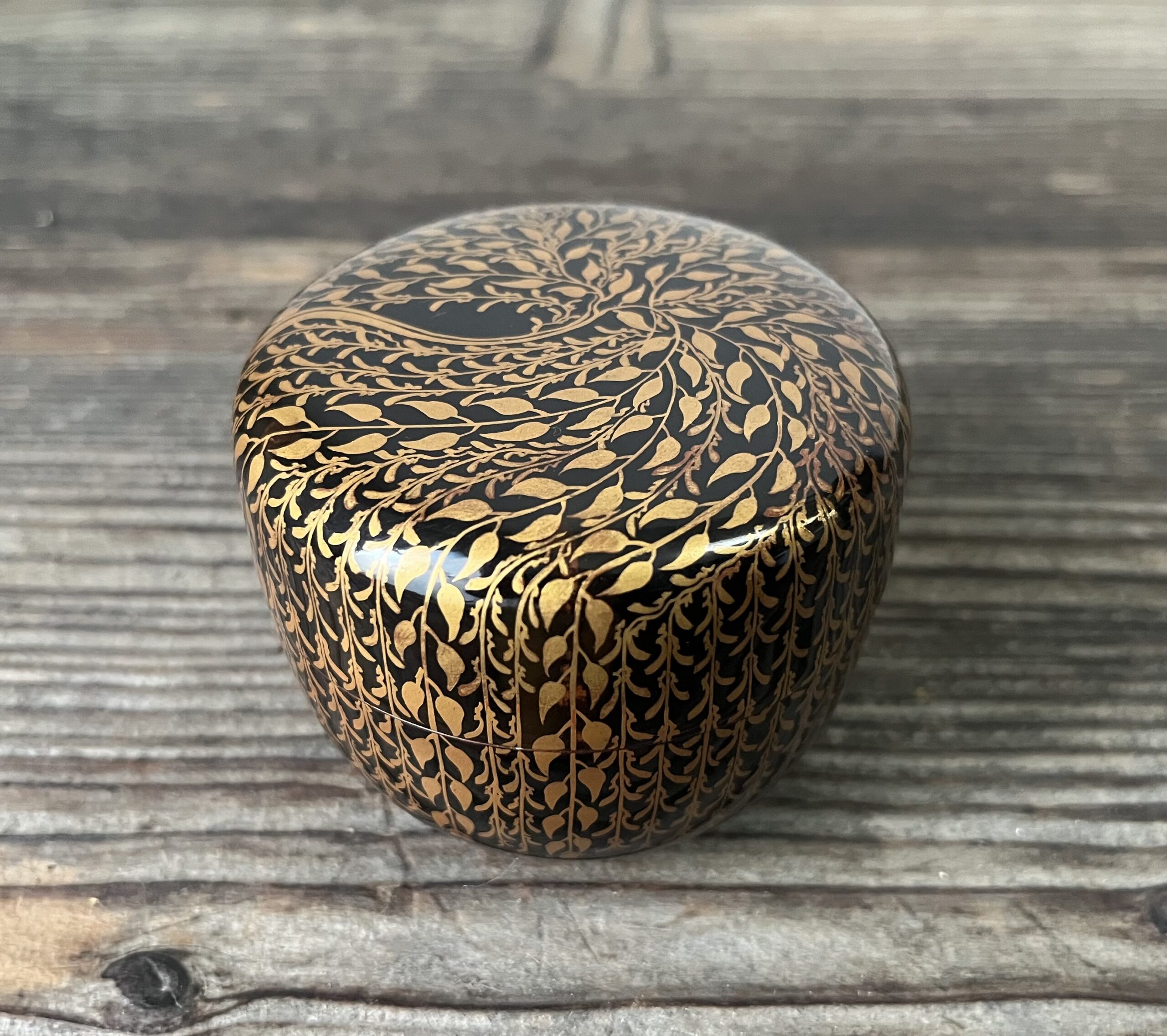 骨董水妖｜時代柳蒔絵平棗