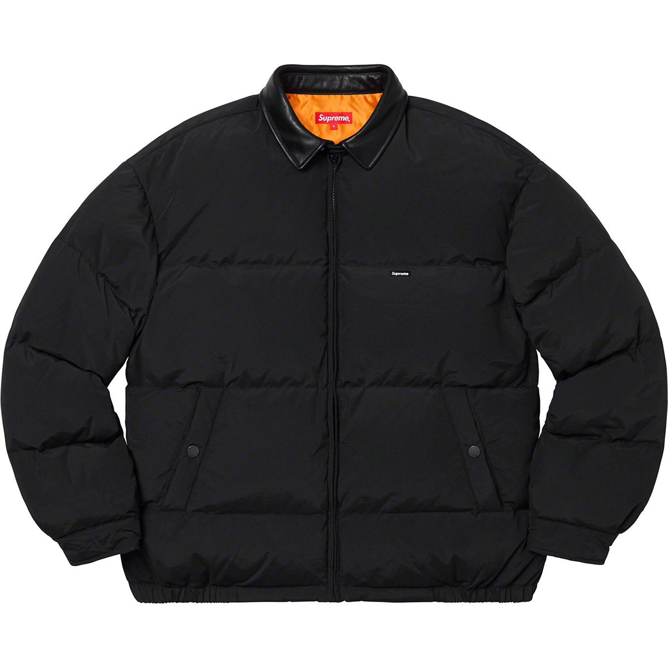 Leather Collar Puffy Jacket | Supreme 19fw