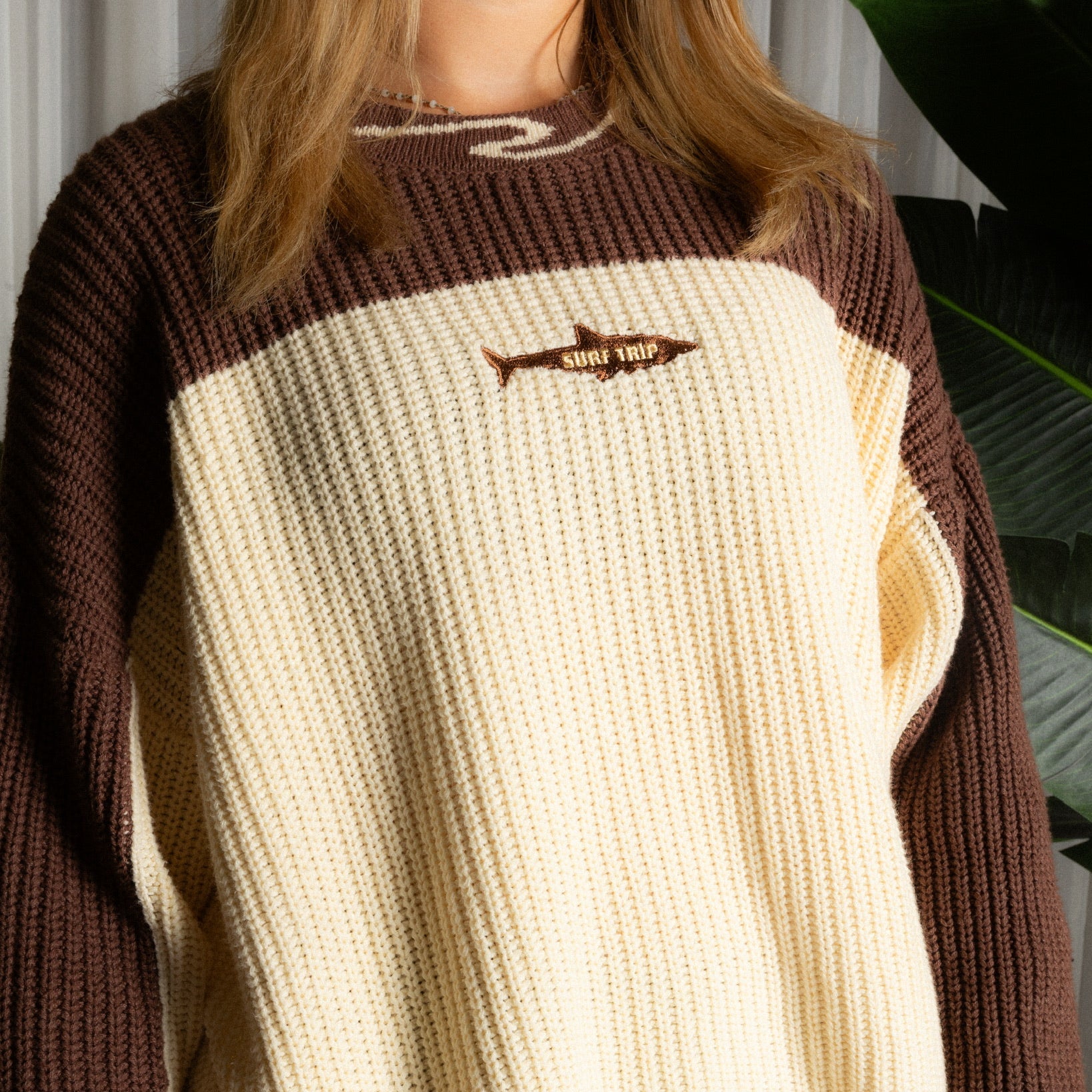Shark Knit Sweater Brown – Surf Trip Supply