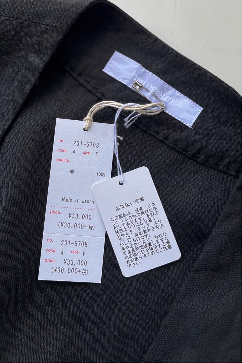 homspun リネンバイオ フロントギャザー6分袖ブラウスジャケット – SUSCON