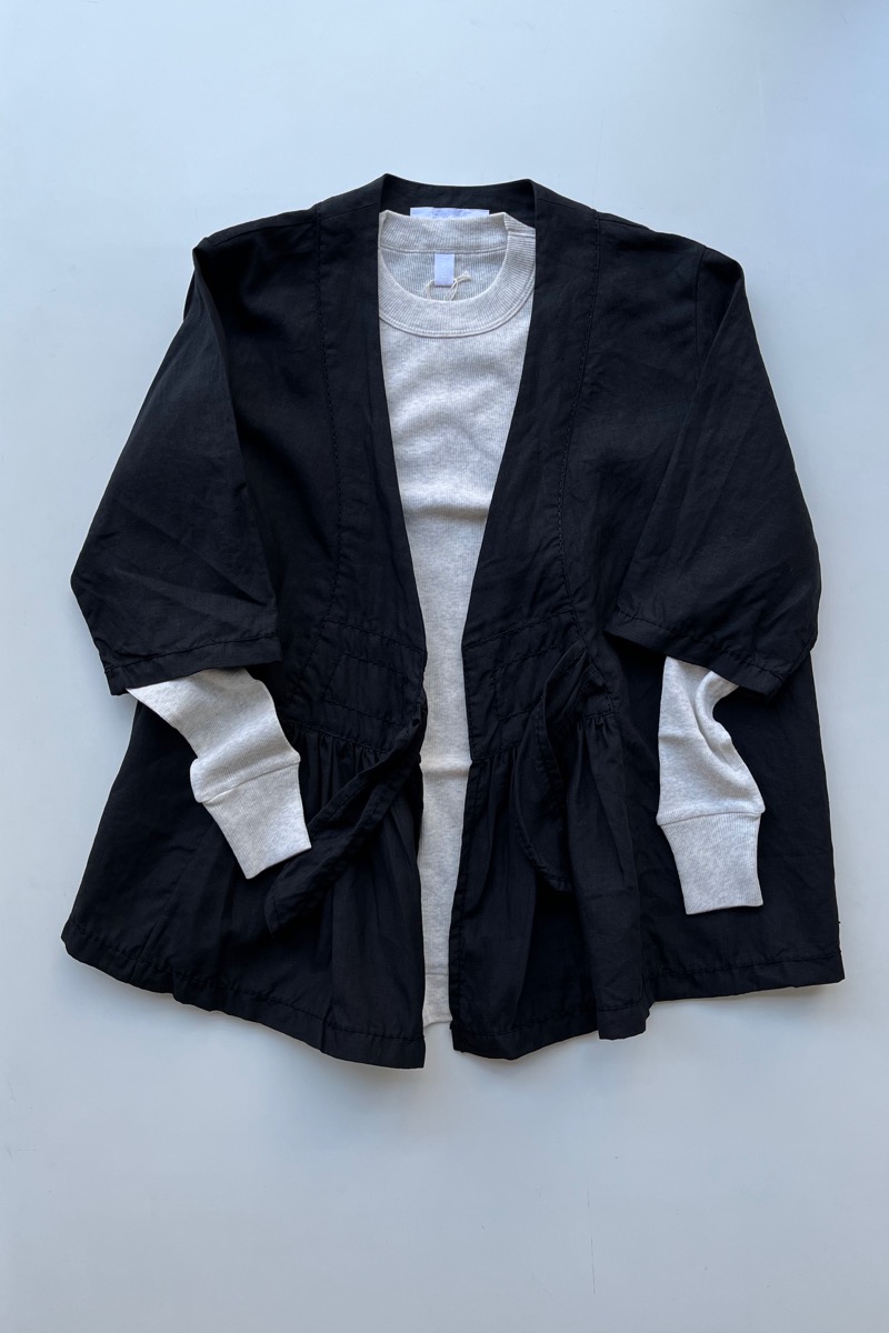 homspun リネンバイオ フロントギャザー6分袖ブラウスジャケット – SUSCON